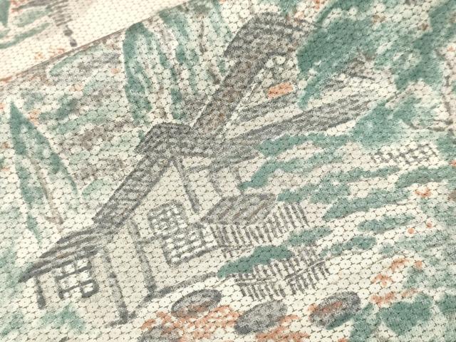 平和屋着物■本場染大島紬 樹林風景文 正絹 逸品 CABI8075ev