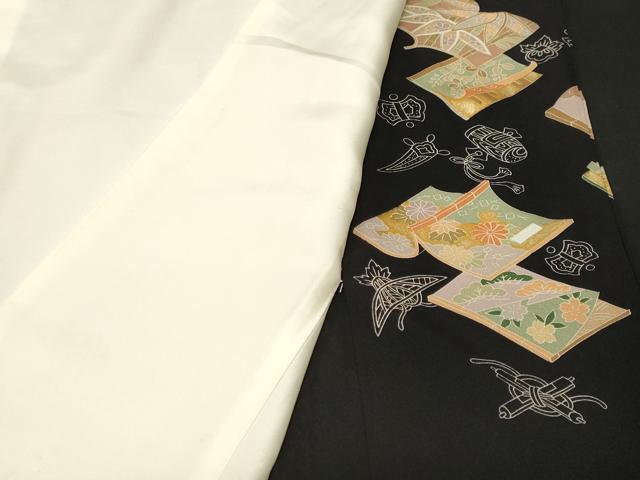 平和屋着物■豪華黒留袖 駒刺繍 鼓檜扇冊子鳳凰花文 金彩 正絹 逸品 CABI8078ev