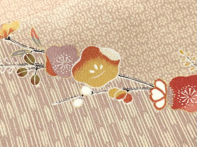 平和屋着物■上質な小紋 斜線吉祥花文 金彩 正絹 逸品 CABI8089ev