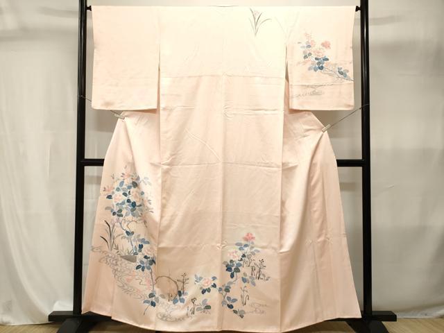 平和屋着物■訪問着 流水枝花文 暈し染め 正絹 逸品 CABI8090ev