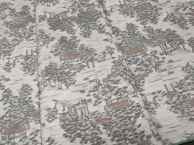 平和屋着物■上質な紬 樹林風景文 正絹 逸品 CABI8111ev