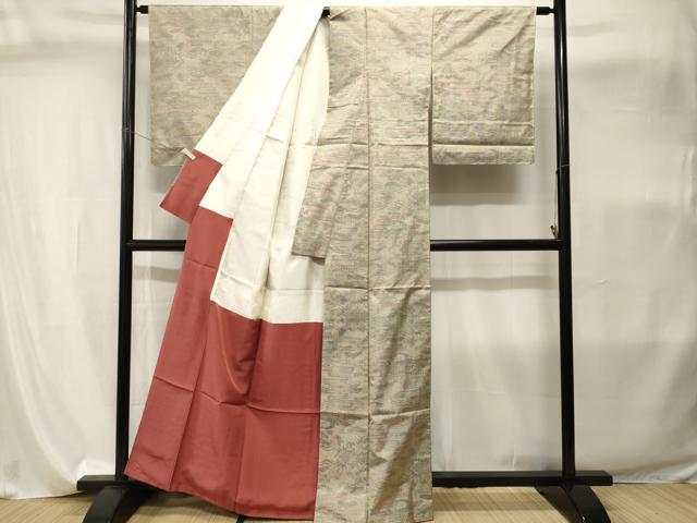 平和屋着物■本場大島紬 7マルキ 幾何学松文 正絹 逸品 CABI8116ev
