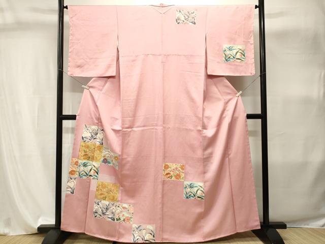 平和屋着物■訪問着 駒刺繍 色紙吉祥枝花文 金彩 正絹 逸品 CABI8126ev