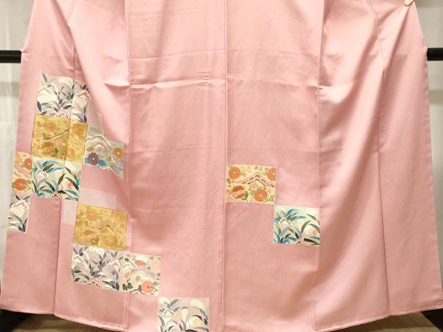 平和屋着物■訪問着 駒刺繍 色紙吉祥枝花文 金彩 正絹 逸品 CABI8126ev