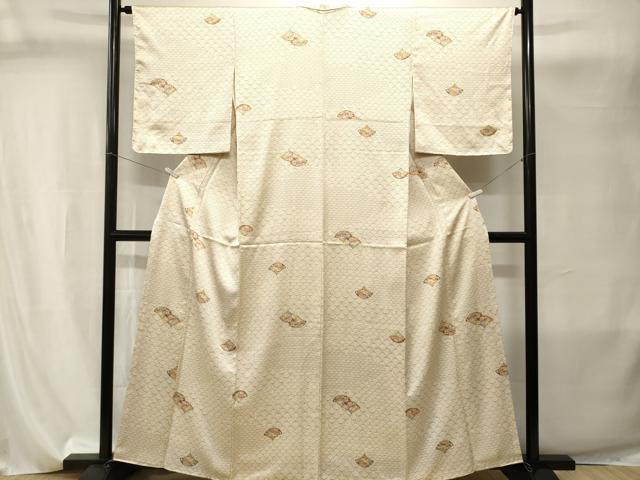 平和屋着物■上質な小紋 青海波草花文 正絹 逸品 CABI8129ev