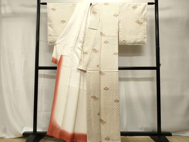 平和屋着物■上質な小紋 青海波草花文 正絹 逸品 CABI8129ev