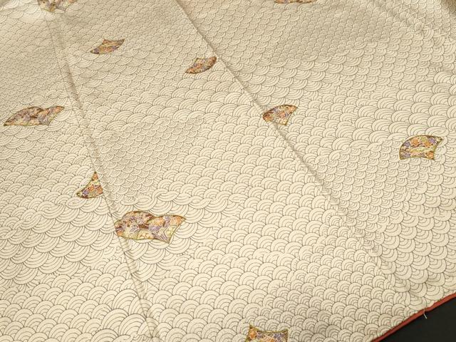 平和屋着物■上質な小紋 青海波草花文 正絹 逸品 CABI8129ev