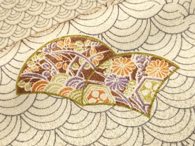 平和屋着物■上質な小紋 青海波草花文 正絹 逸品 CABI8129ev