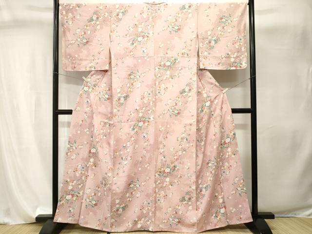 平和屋着物■上質な小紋 扇面枝梅花文 金彩 正絹 逸品 CABI8136ev
