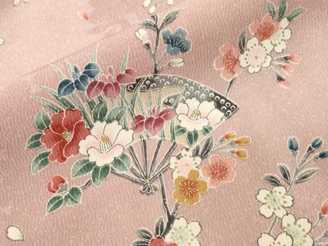 平和屋着物■上質な小紋 扇面枝梅花文 金彩 正絹 逸品 CABI8136ev