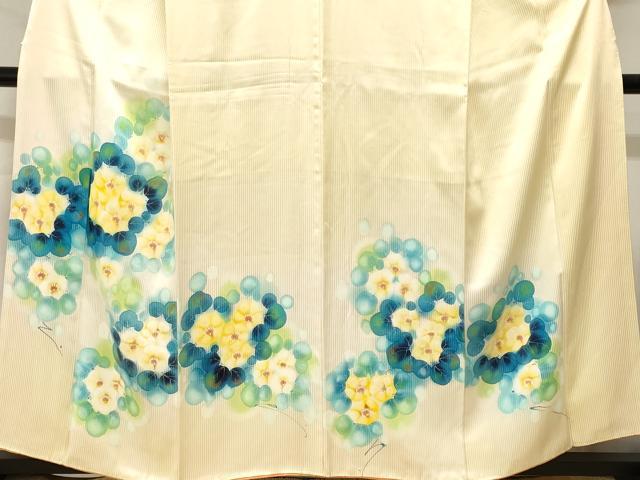平和屋着物■上質な小紋 草花文 暈し染め 金彩 正絹 逸品 CABI8137ev