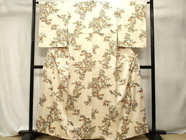 平和屋着物■上質な小紋 枝菊花文 金彩 正絹 逸品 CABI8140ev