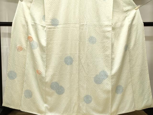 平和屋着物■中国三大刺繍 相良刺繍 色留訪問着 絞り 地紙丸文 正絹 逸品 CABI8145ev