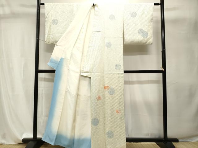 平和屋着物■中国三大刺繍 相良刺繍 色留訪問着 絞り 地紙丸文 正絹 逸品 CABI8145ev