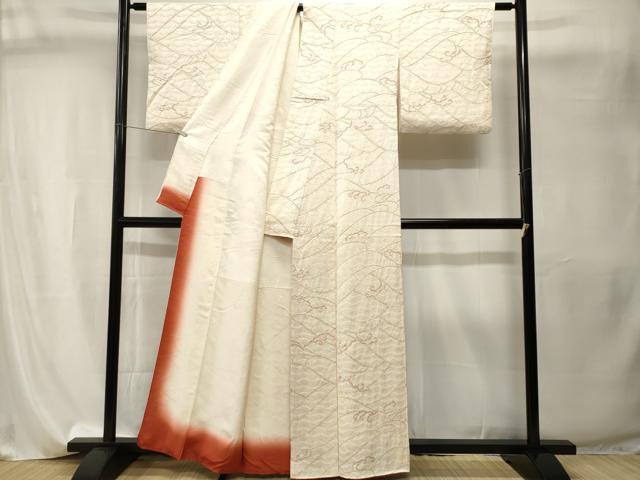 平和屋着物■上質な小紋 総絞り 立波文 正絹 逸品 CABI8147ev