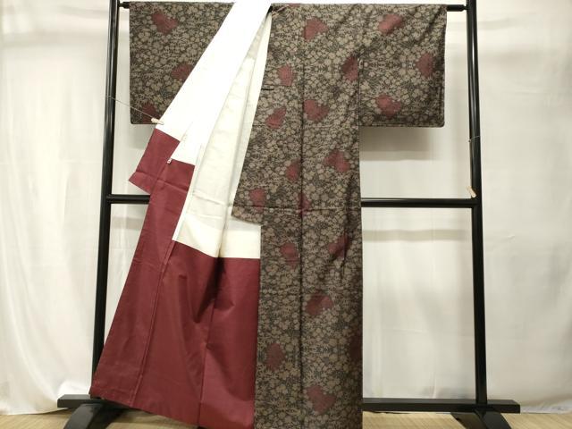 平和屋着物■本場大島紬 7マルキ 草花文 正絹 逸品 未使用 CABI8150ev