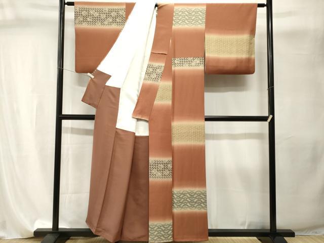 平和屋着物■上質な小紋 横段吉祥文 暈し染め 正絹 逸品 CABI8161ev