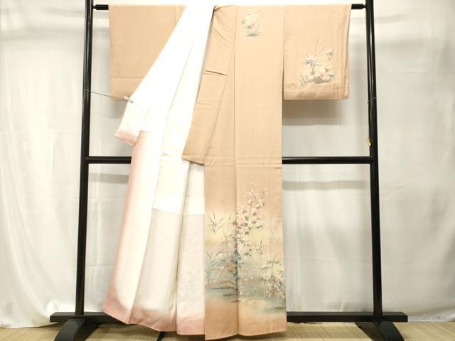 平和屋着物■訪問着 流水花鳥文 暈し染め 金彩 正絹 逸品 CABI8175ev