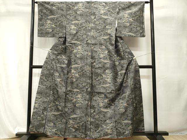 平和屋着物■上質な紬 樹林風景文 正絹 逸品 CABI8182ev