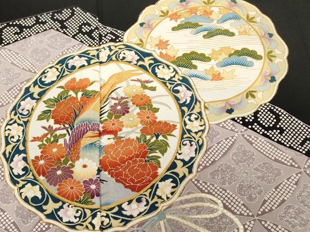 平和屋着物■豪華黒留袖 駒刺繍 鏡裏花鳥七宝文 金彩 正絹 逸品 CABI8183ev