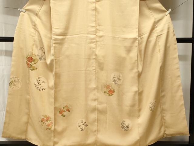 平和屋着物■訪問着 刺繍 草花丸文 正絹 逸品 CABI8186ev