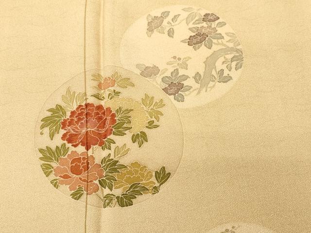 平和屋着物■訪問着 刺繍 草花丸文 正絹 逸品 CABI8186ev