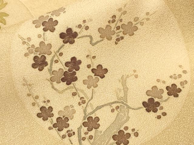 平和屋着物■訪問着 刺繍 草花丸文 正絹 逸品 CABI8186ev