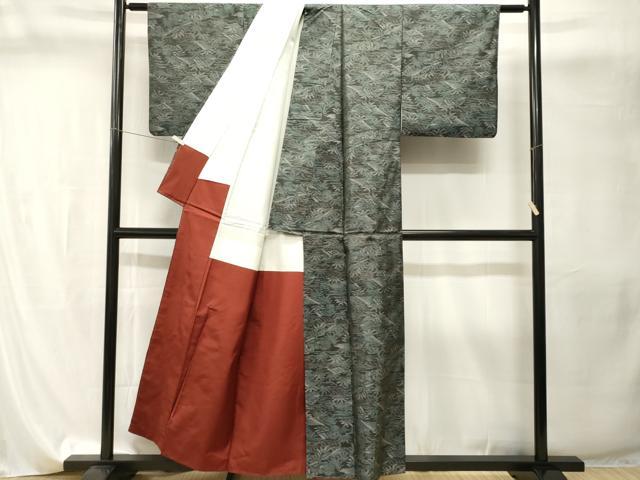 平和屋着物■本場大島紬 草木文 正絹 逸品 CABI8187ev