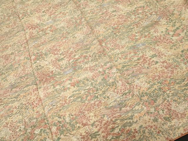 平和屋着物■上質な小紋 風景文 鬼しぼ縮緬 正絹 逸品 CABI8196ev