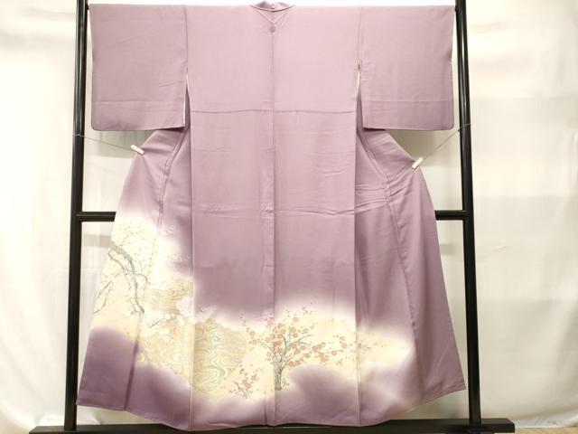 平和屋着物■豪華色留袖 寿光織 流水枝梅文 暈し染め 金糸 正絹 逸品 CABI8205ev