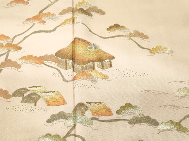平和屋着物■訪問着 浜松風景文 暈し染め 金銀彩 正絹 逸品 CABI8211ev