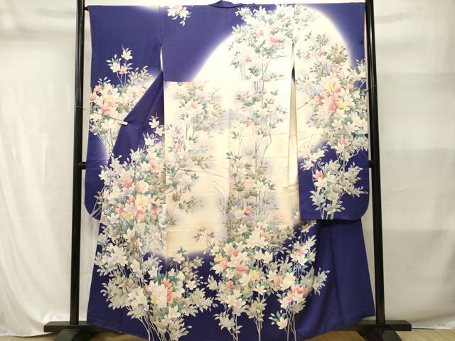 平和屋着物■豪華振袖 枝花文 暈し染め 銀彩 正絹 逸品 CABI8224ev