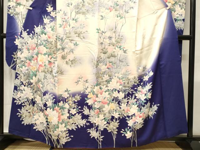 平和屋着物■豪華振袖 枝花文 暈し染め 銀彩 正絹 逸品 CABI8224ev