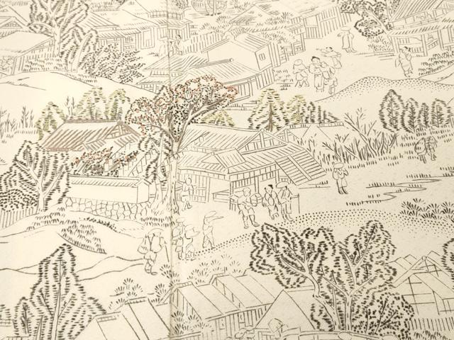 平和屋着物■中国三大刺繍 相良刺繍 色留訪問着 人物風景文 正絹 逸品 CABI8236ev