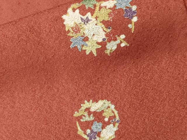 平和屋着物■上質な小紋 草花丸文 金銀彩 正絹 逸品 CABI8242ev