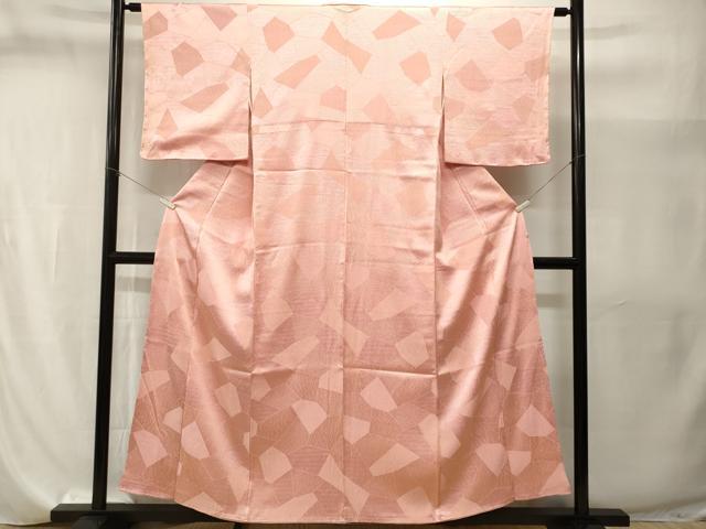 平和屋着物■上質な小紋 ふくれ織 切嵌文 正絹 逸品 CABI8255ev