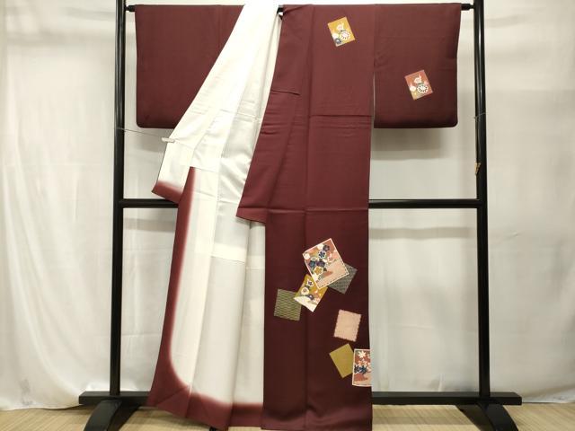 平和屋着物■訪問着 色紙重ね草花文 金彩 正絹 逸品 CABI8257ev