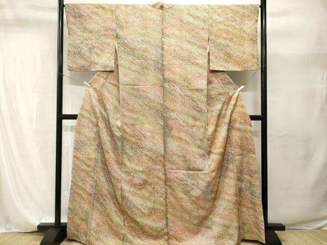 平和屋着物■上質な小紋 総絞り 霞文 暈し染め 正絹 逸品 CABI8258ev