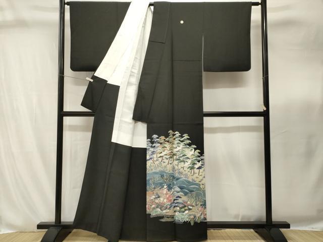 平和屋着物■豪華黒留袖 作家物 飛鶴松竹御所解文 正絹 逸品 CABI8262ev