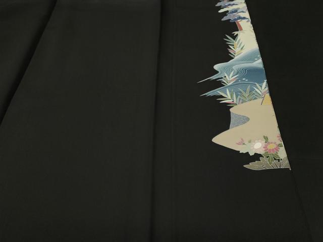 平和屋着物■豪華黒留袖 作家物 飛鶴松竹御所解文 正絹 逸品 CABI8262ev