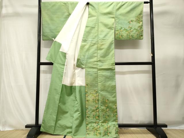 平和屋着物■京の名門・菱屋六右ェ門 紬 訪問着 草花文 正絹 逸品 CABI8266ev