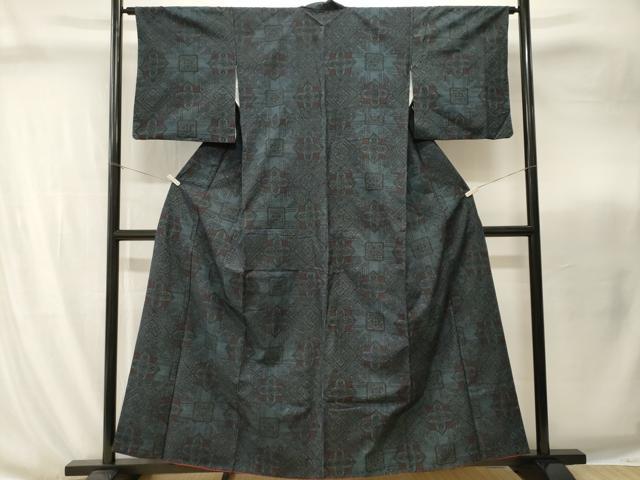 平和屋着物■上質な紬 幾何学文 正絹 逸品 CABI8274ev