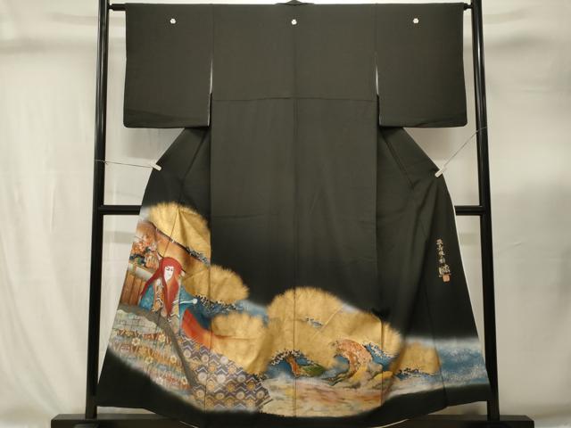 平和屋着物■豪華黒留袖 作家物 歌舞伎の粋 暈し染め 金彩 正絹 逸品 CABI8279ev