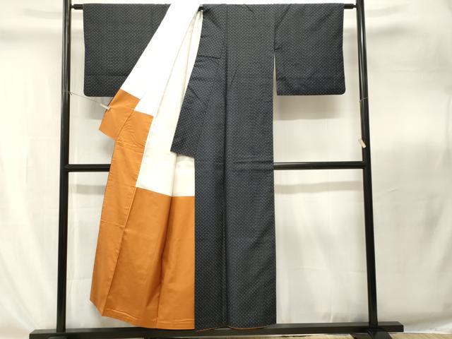 平和屋着物■上質な紬 十字絣文様 正絹 逸品 CABI8281ev