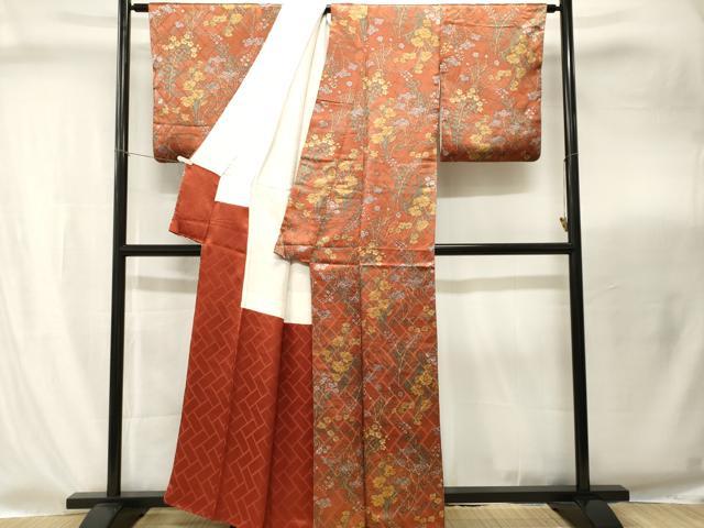 平和屋着物■上質な小紋 草花文 正絹 逸品 CABI8283ev