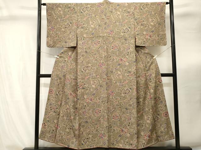 平和屋着物■上質な小紋 更紗枝花文 正絹 逸品 CABI8288ev