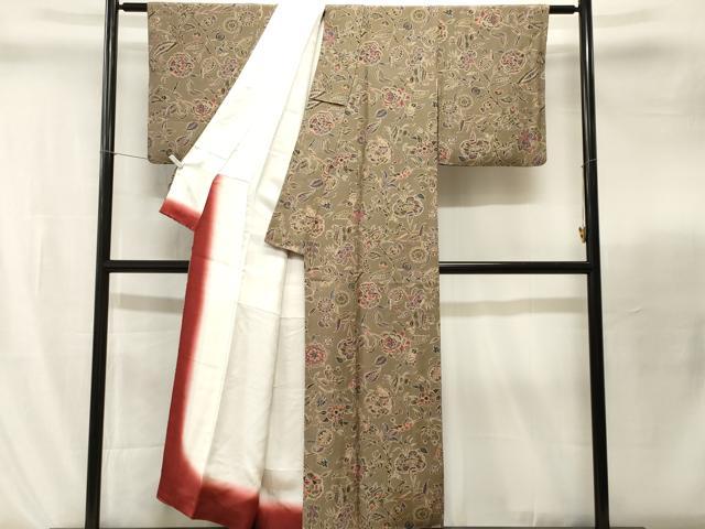 平和屋着物■上質な小紋 更紗枝花文 正絹 逸品 CABI8288ev