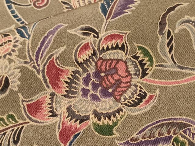 平和屋着物■上質な小紋 更紗枝花文 正絹 逸品 CABI8288ev