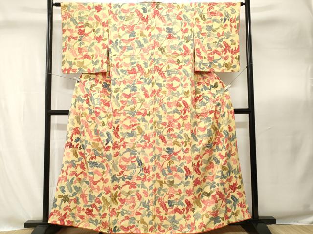 平和屋着物■上質な小紋 型染め 幾何学文 正絹 逸品 CABI8292ev