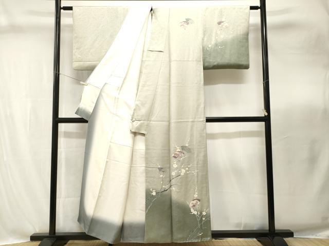 平和屋着物■訪問着 扇面枝梅文 暈し染め 金彩 正絹 逸品 CABI8300ev
